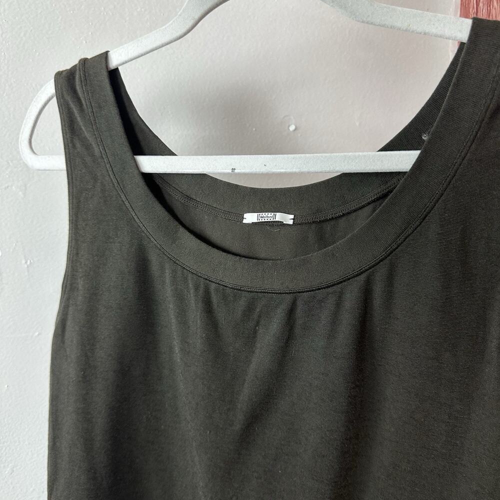 Wolford Womens Aurora Pure Tank Top Scoop Neck Stretch Fabric Chocolate Brown XL